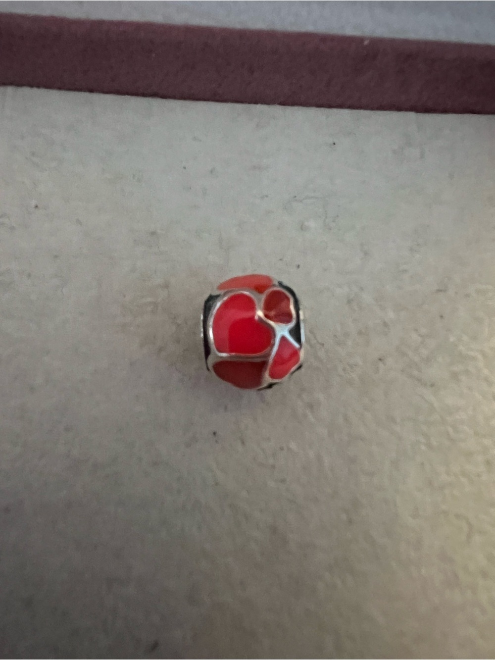 Pandora Red Hot Love Charm Sterling Silver 925 Enamel Retired